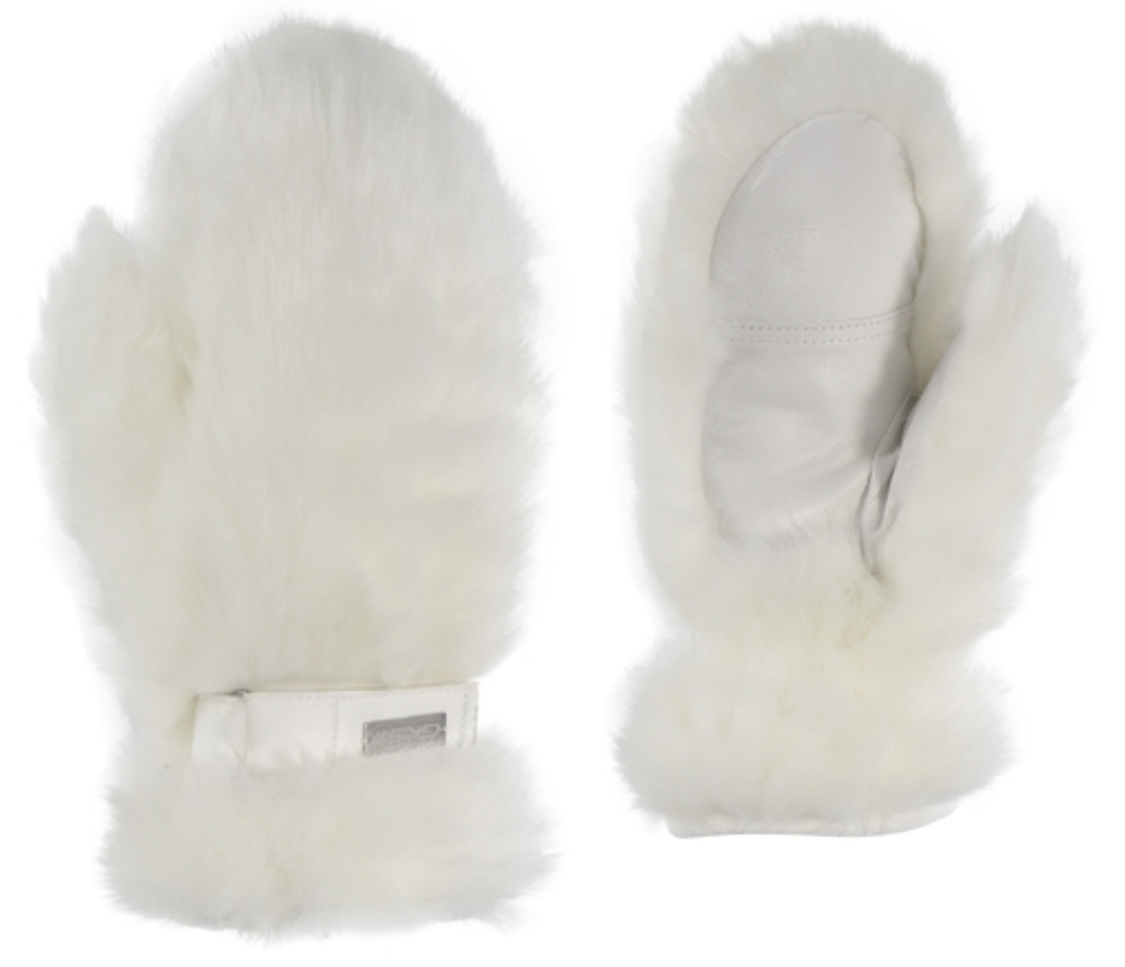 Mitaine en fourrure - mitaine fourrure blanc (L-XL)